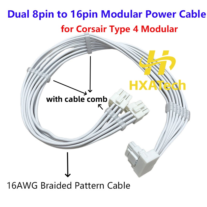 Dual 8Pin To 16Pin 12Vhpwr Cable - Kabel Daya Berkualitas Tinggi 16AWG Pola