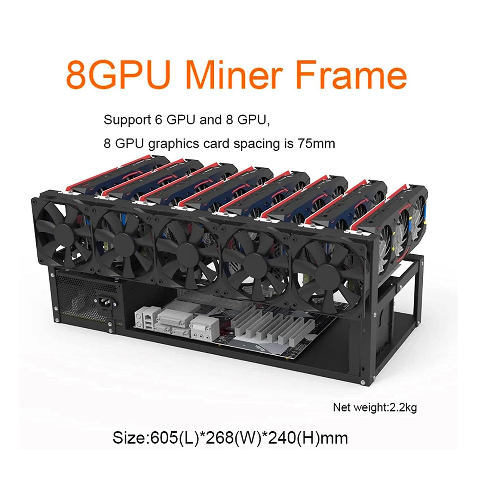 Gpu Mining Rig Frame 8 Gpu - Casing Baja Penyangga Kartu Grafis Open