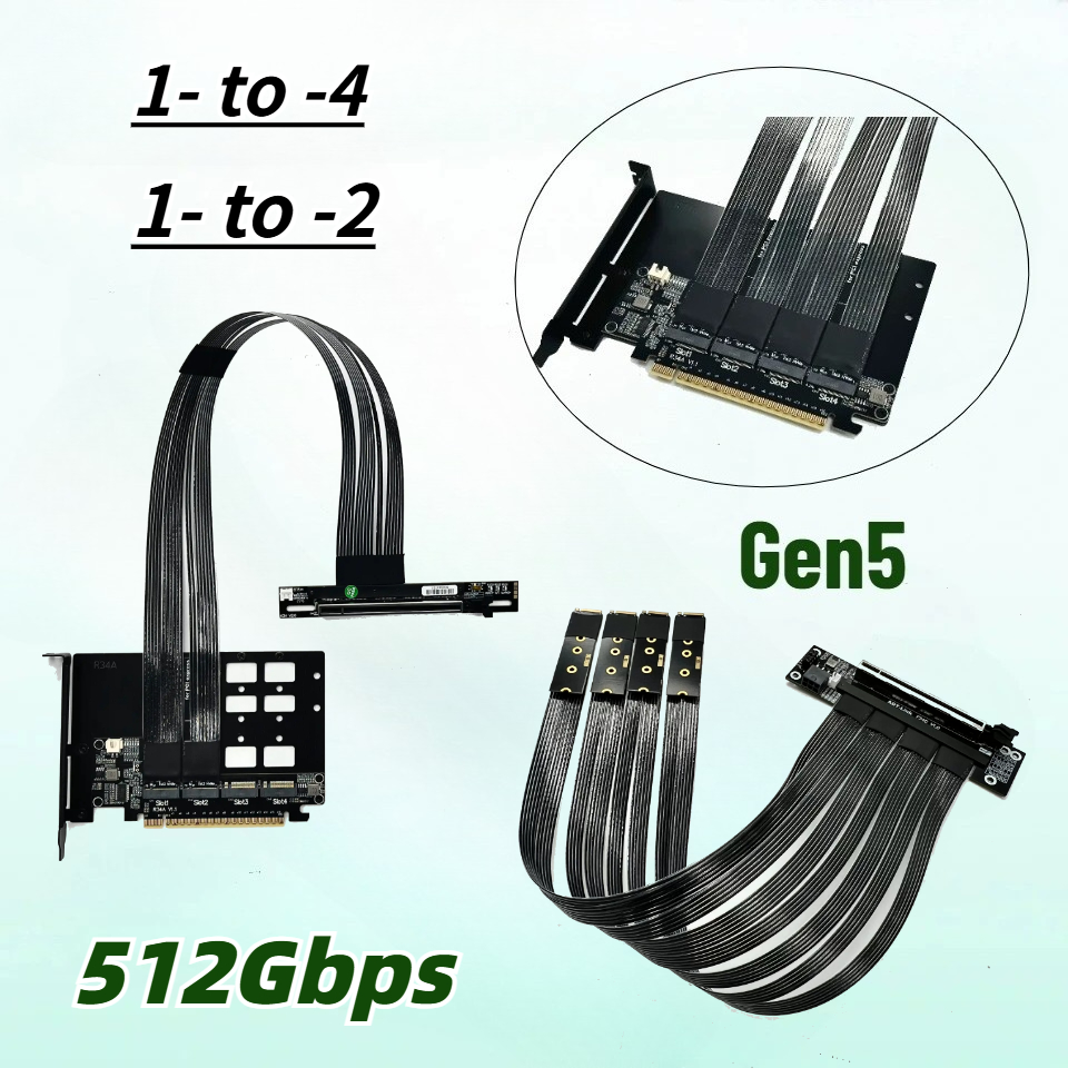 Pcie 5.0 Gpu Riser Cable - Kabel Ekstensi Kartu Split PCIe 5.0