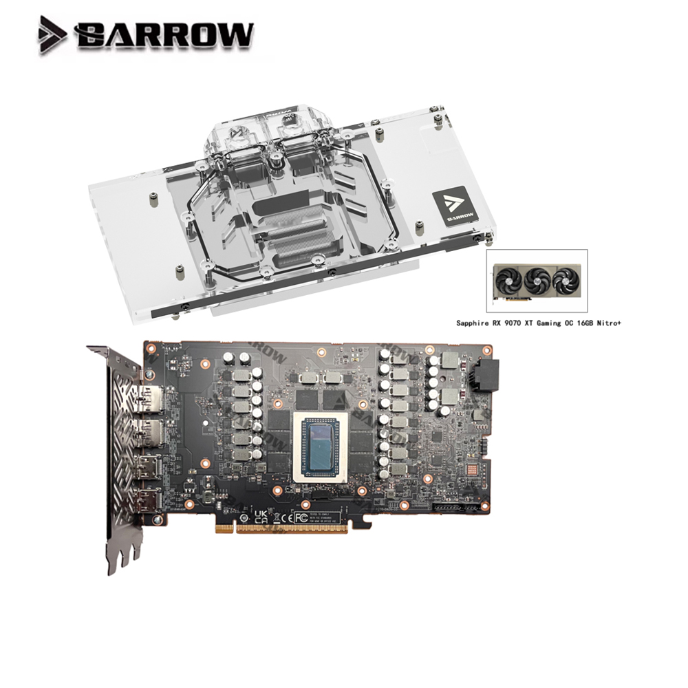 Blok Air GPU Barrow Untuk Kart - Rx 9070 Xt ulasan dan harga