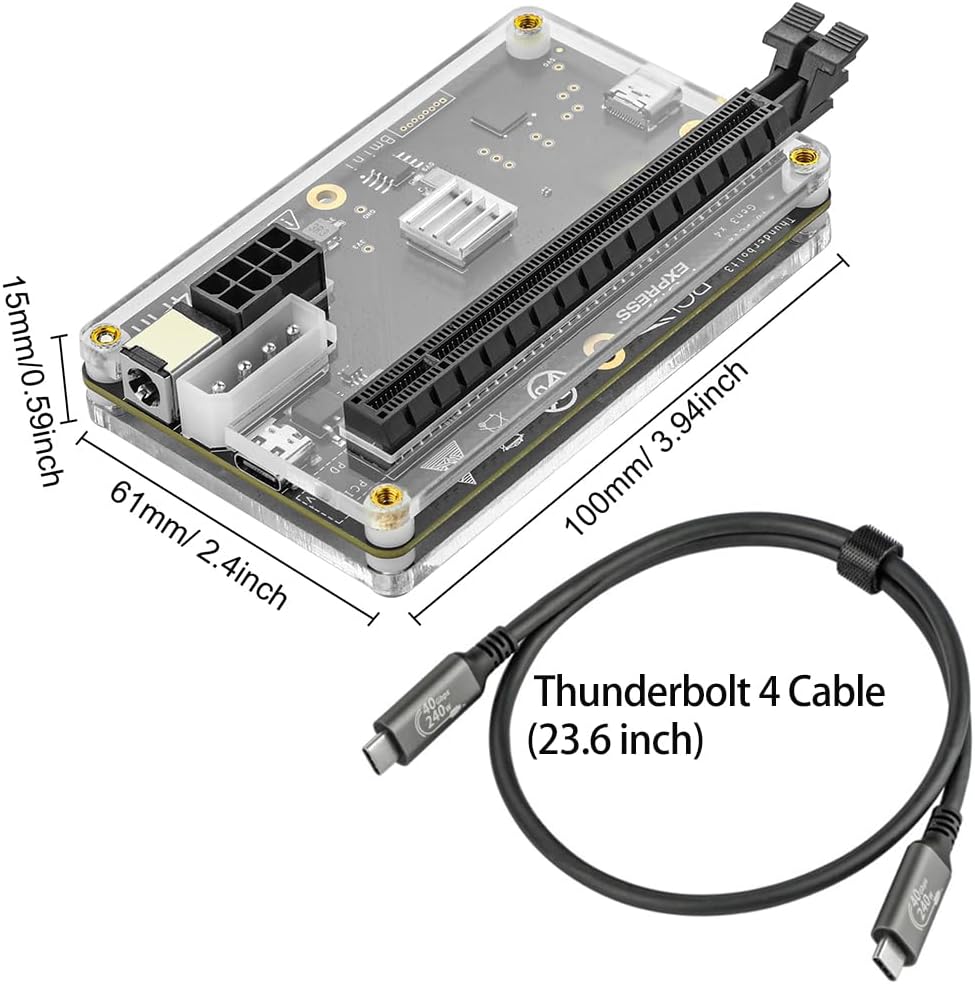 RGEEK 22Gbps eGPU Dock PCIE3.0 - Gpu External Dock Egpu Thunderbolt 4 ulasan dan harga
