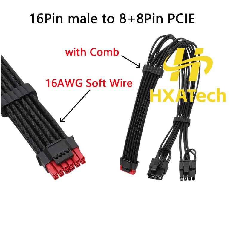HXATech-Colorful 12VHPWR ke Ka - Dual 8Pin To 16Pin 12Vhpwr Cable ulasan dan harga