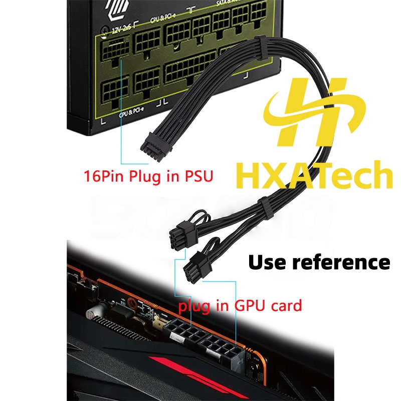 HXATech-Colorful 12VHPWR ke Ka - Dual 8Pin To 16Pin 12Vhpwr Cable ulasan dan harga